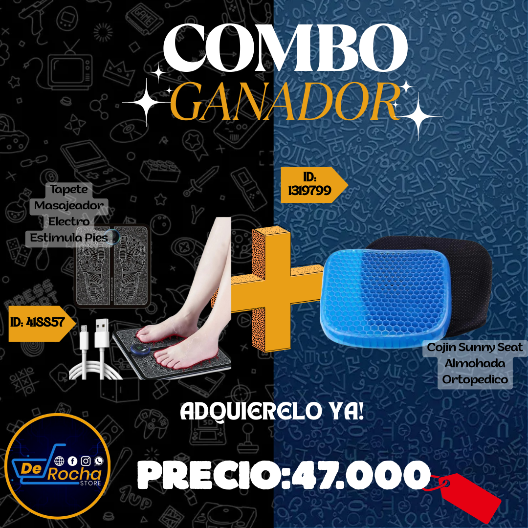 combo tapete pies+cojin ortopedico